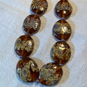 Beautiful Glass handmade lampwork necklace w/matching earrings